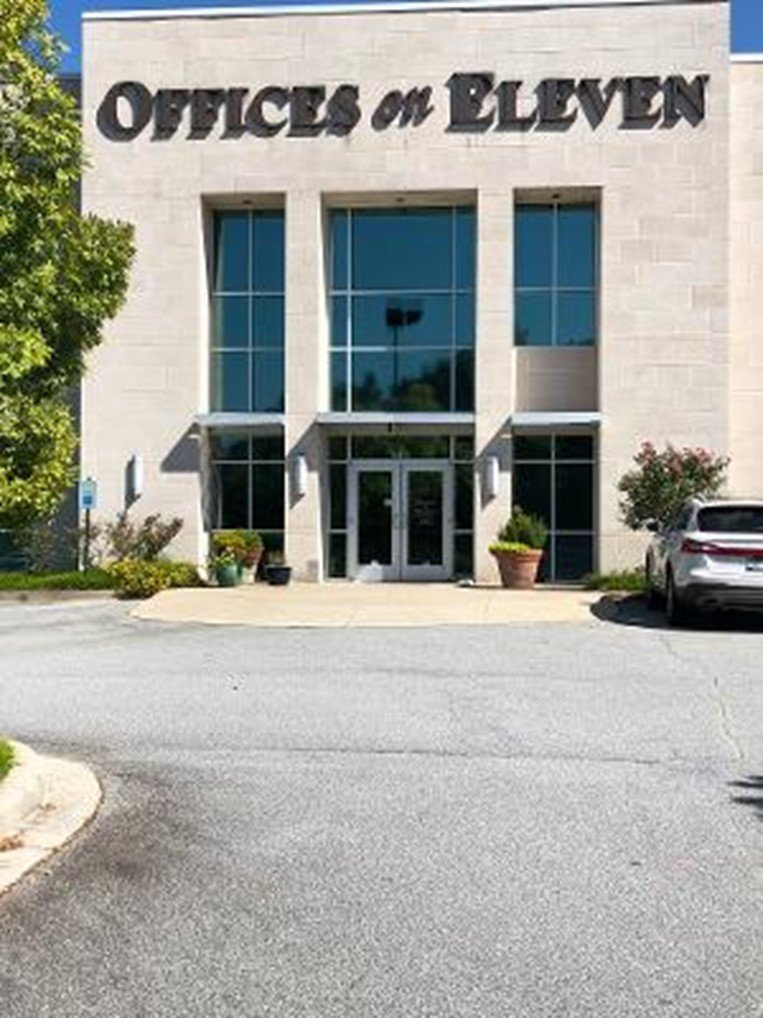Front entrance of the Offices on Eleven building, home of The Pilates Sanctuary